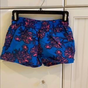 Crewcuts girls shorts, blue with pink floral